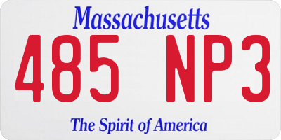 MA license plate 485NP3