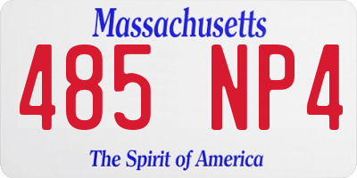 MA license plate 485NP4