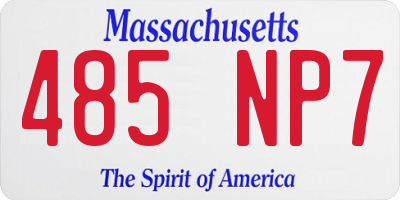 MA license plate 485NP7