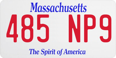 MA license plate 485NP9
