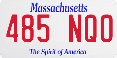 MA license plate 485NQ0