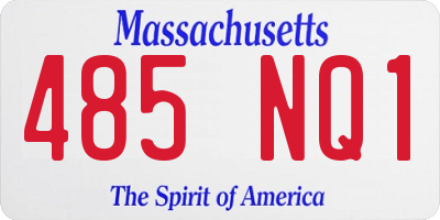 MA license plate 485NQ1