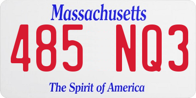 MA license plate 485NQ3