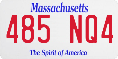 MA license plate 485NQ4