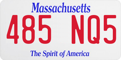 MA license plate 485NQ5