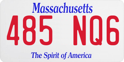 MA license plate 485NQ6
