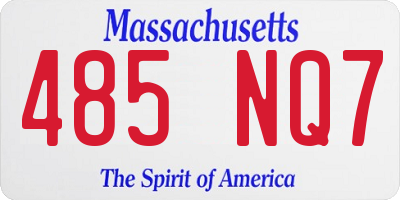 MA license plate 485NQ7