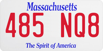 MA license plate 485NQ8