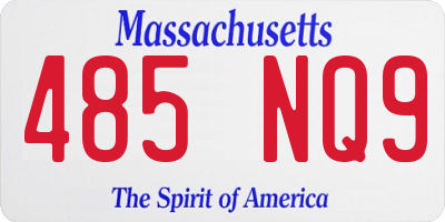 MA license plate 485NQ9