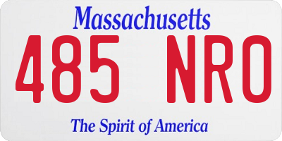 MA license plate 485NR0