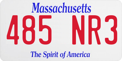 MA license plate 485NR3