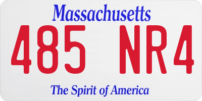 MA license plate 485NR4
