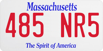 MA license plate 485NR5