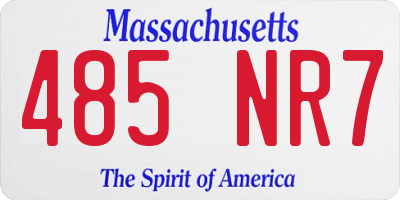 MA license plate 485NR7