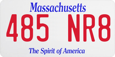 MA license plate 485NR8