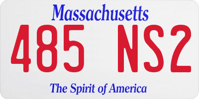MA license plate 485NS2