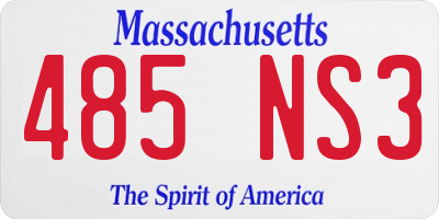 MA license plate 485NS3