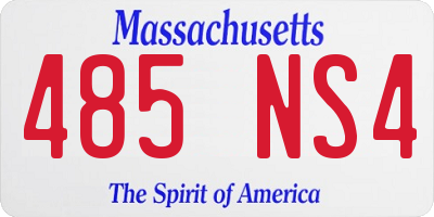 MA license plate 485NS4