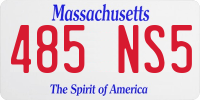 MA license plate 485NS5