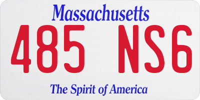 MA license plate 485NS6