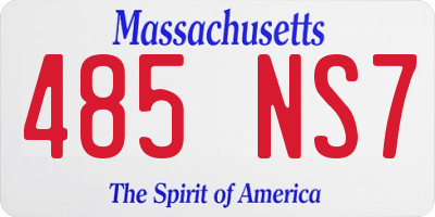 MA license plate 485NS7