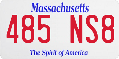 MA license plate 485NS8