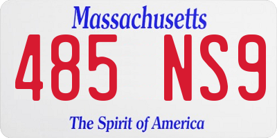 MA license plate 485NS9