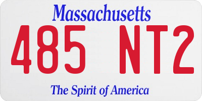 MA license plate 485NT2