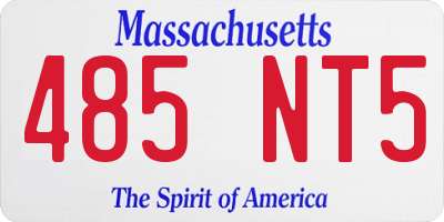 MA license plate 485NT5