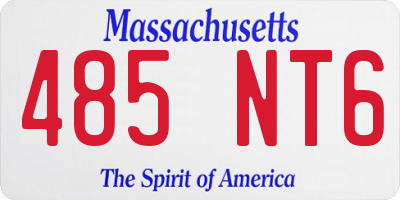 MA license plate 485NT6