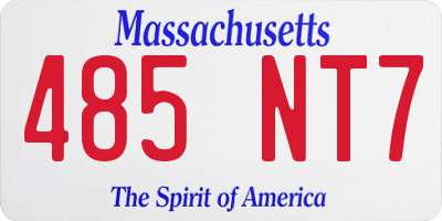 MA license plate 485NT7
