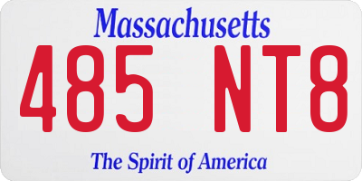 MA license plate 485NT8