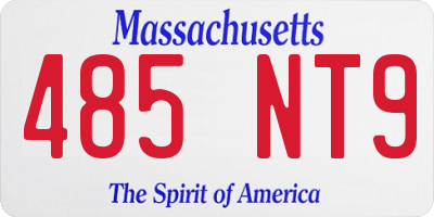 MA license plate 485NT9