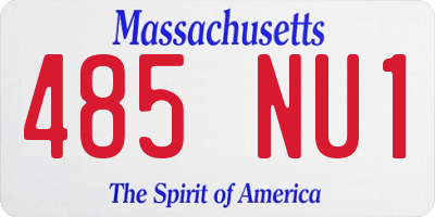 MA license plate 485NU1