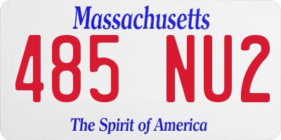 MA license plate 485NU2