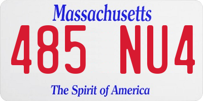 MA license plate 485NU4