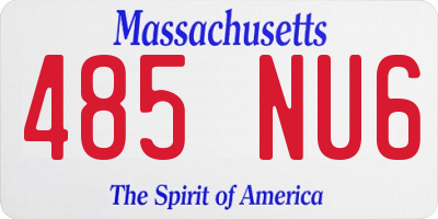 MA license plate 485NU6