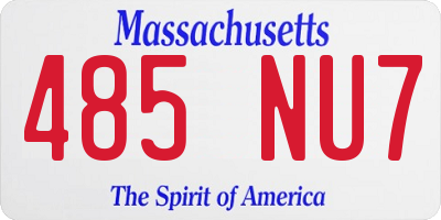 MA license plate 485NU7