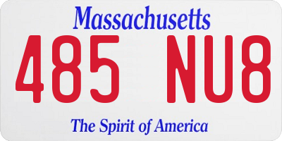 MA license plate 485NU8
