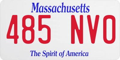 MA license plate 485NV0