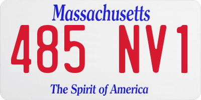 MA license plate 485NV1