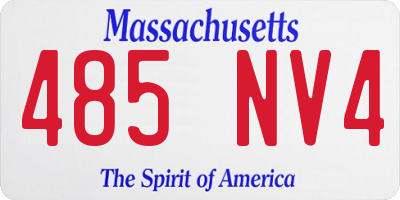 MA license plate 485NV4