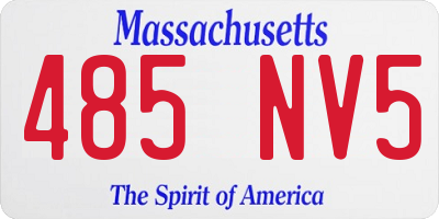 MA license plate 485NV5