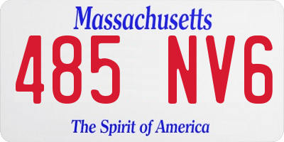 MA license plate 485NV6
