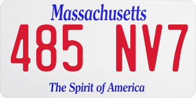 MA license plate 485NV7