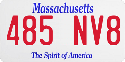 MA license plate 485NV8