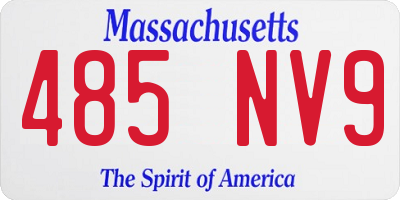 MA license plate 485NV9