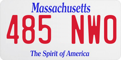MA license plate 485NW0