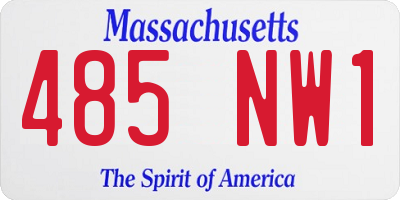 MA license plate 485NW1