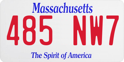 MA license plate 485NW7
